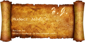 Hudecz Jolán névjegykártya