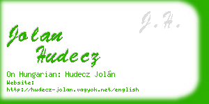 jolan hudecz business card