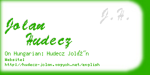jolan hudecz business card